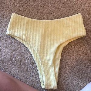 Medium yellow high waisted swimsuit bottoms